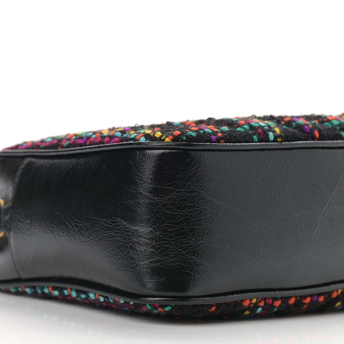 Tweed Calfskin Monogram Lou Camera Bag Black