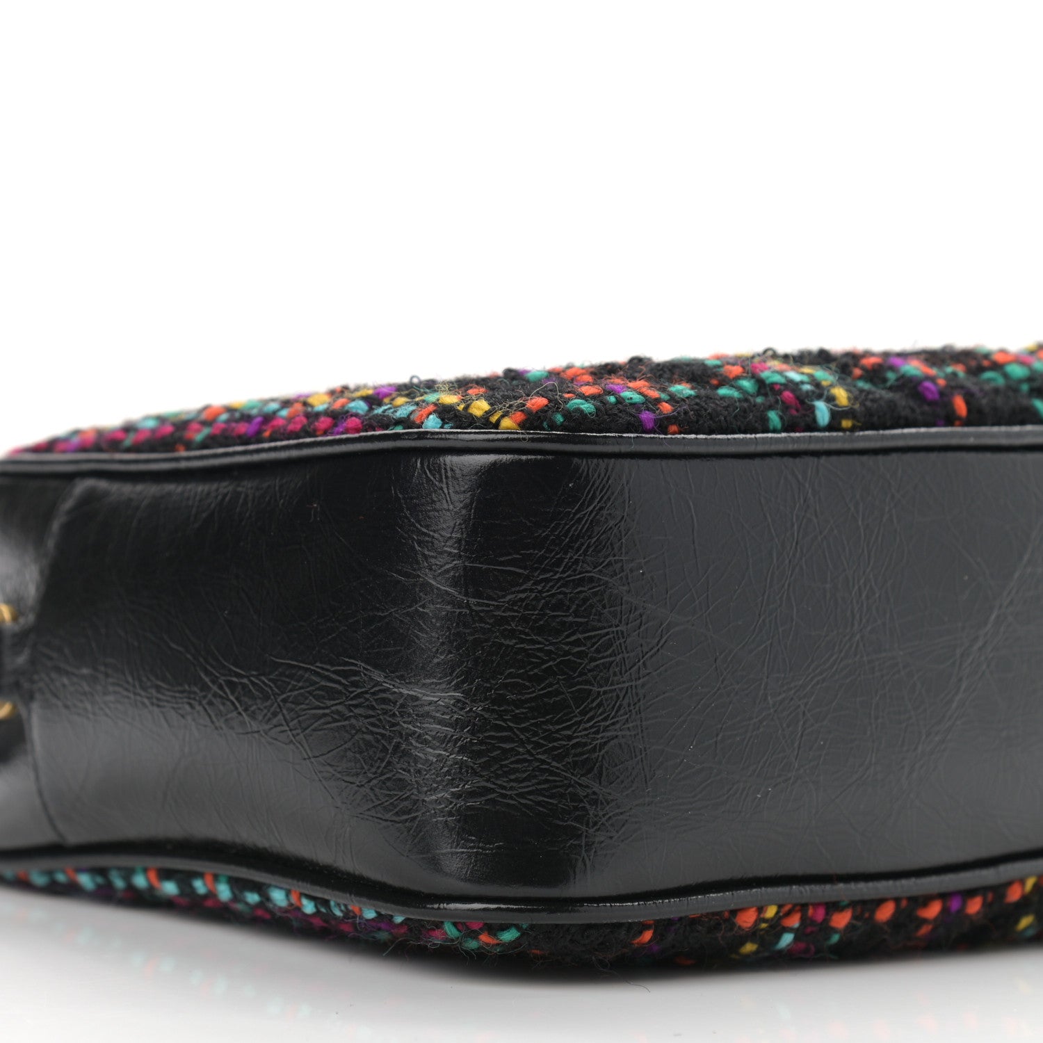 Saint Laurent Tweed Calfskin Monogram Lou Camera Bag Black 9 of 10