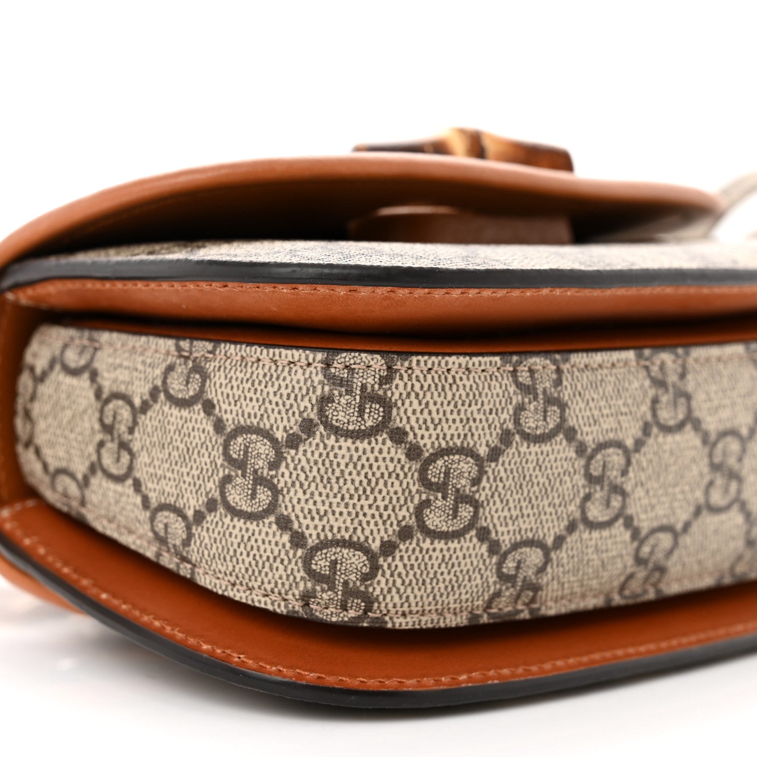 Gucci GG Supreme Monogram Web Bamboo Mini 1947 Belt Bag 95 38 Beige 9 of 11