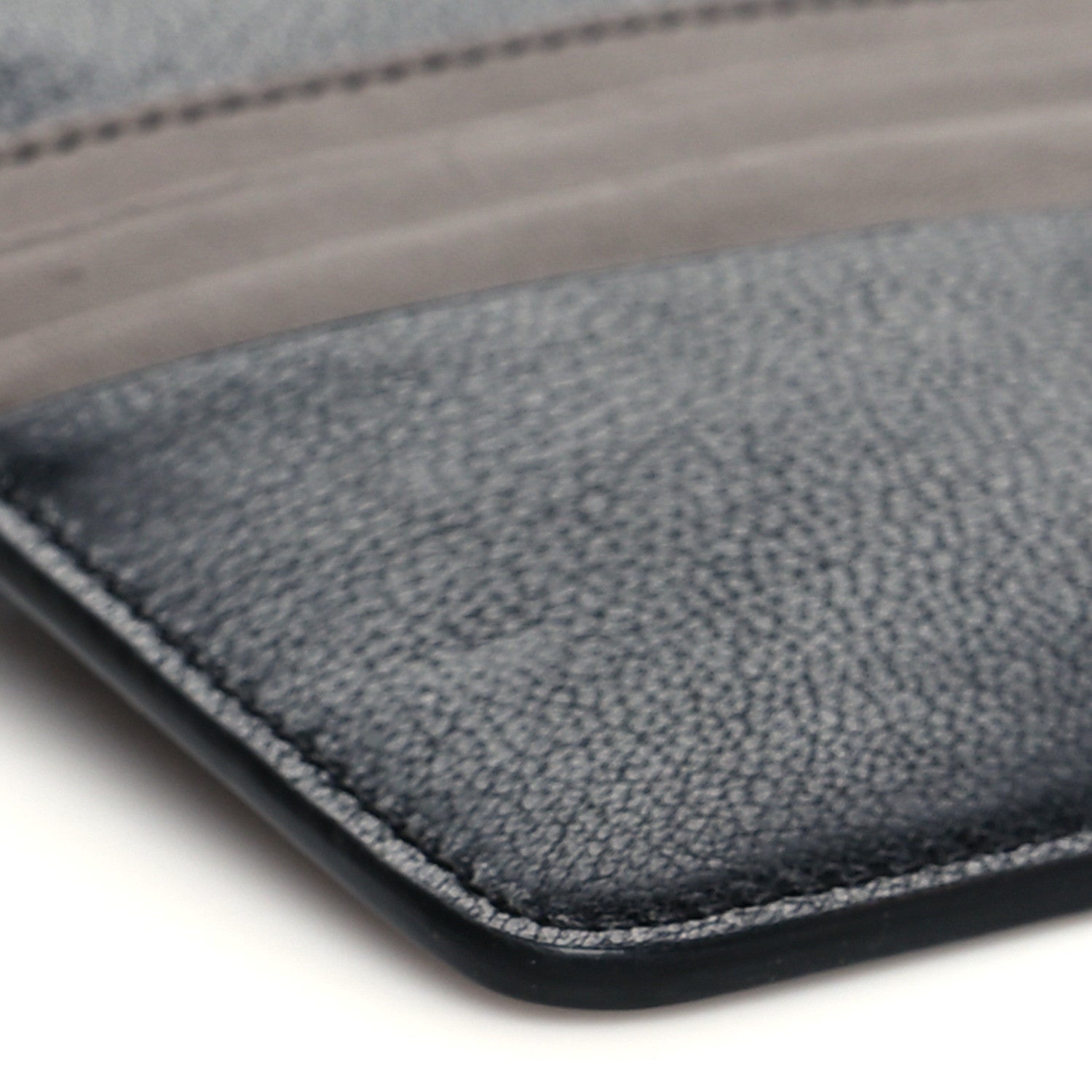Givenchy Goatskin GV3 Wristlet Zip Card Holder Black Grey 8 of 10