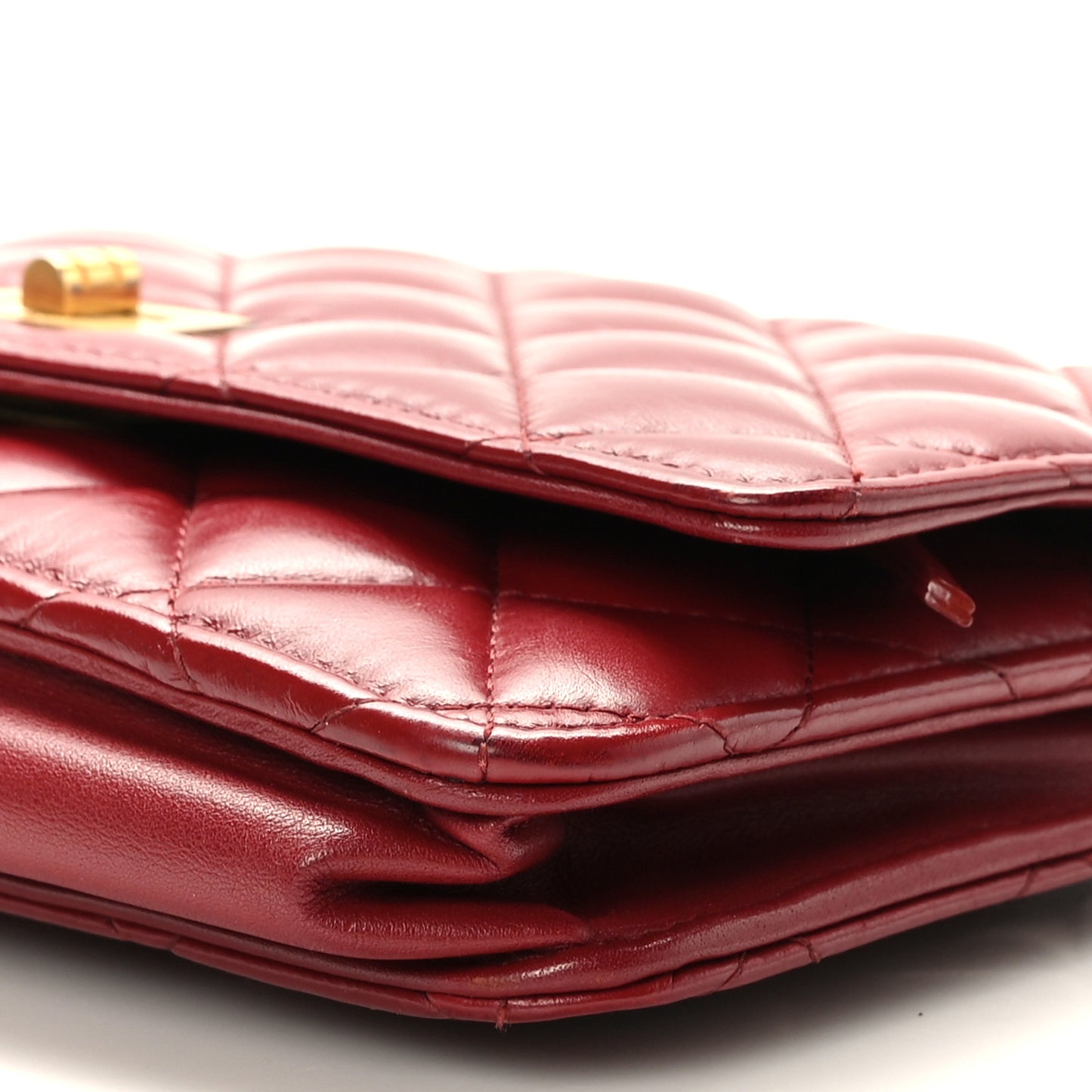 Aged Calfskin Quilted Reissue Wallet On Chain WOC Red