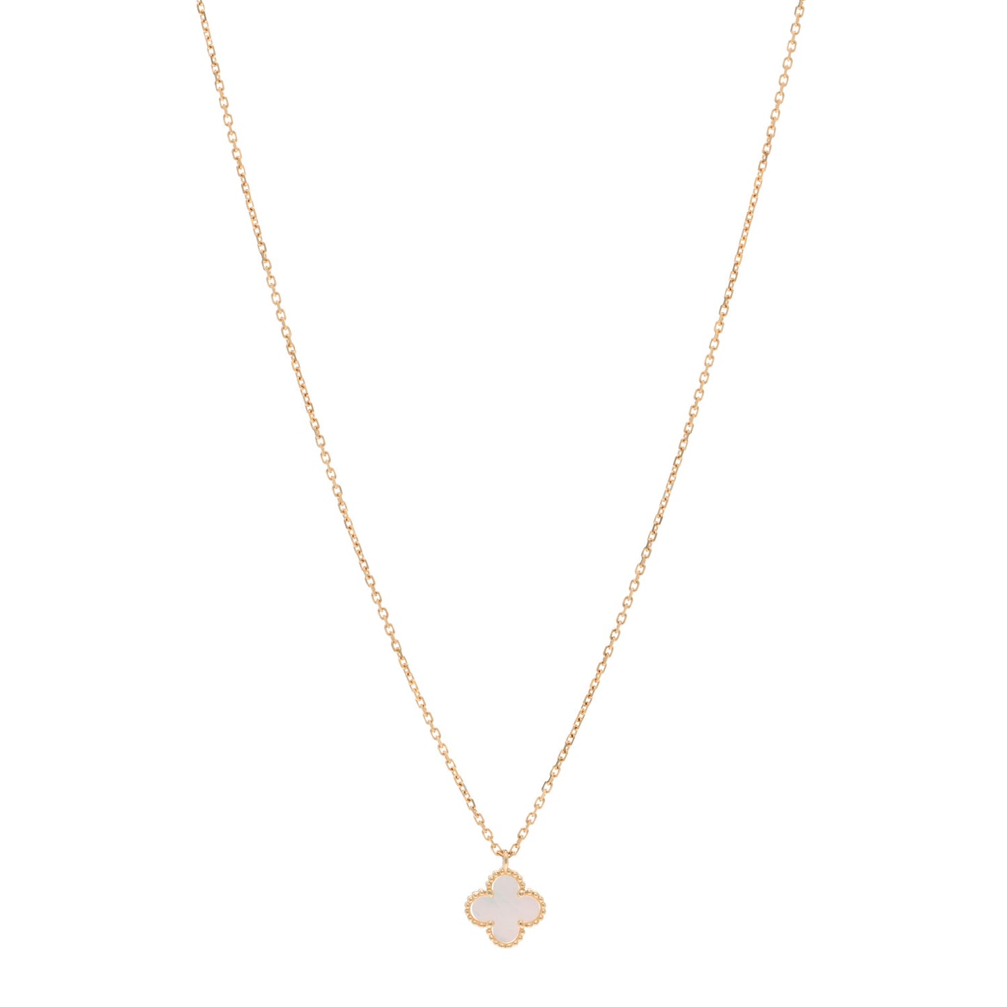 18K Yellow Gold Mother of Pearl Sweet Alhambra Pendant Necklace