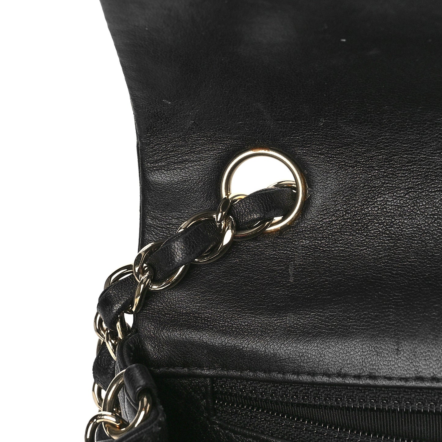 Lambskin Quilted Mini Rectangular Flap Black
