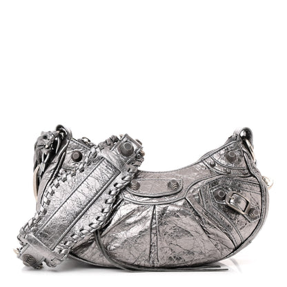 Balenciaga Metallic Agneau Arena Le Cagole Shoulder Bag XS Silver 1 of 11