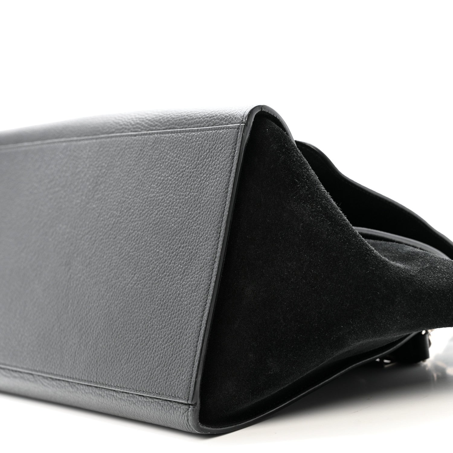 Celine Drummed Calfskin Suede Medium Trapeze Black 9 of 15
