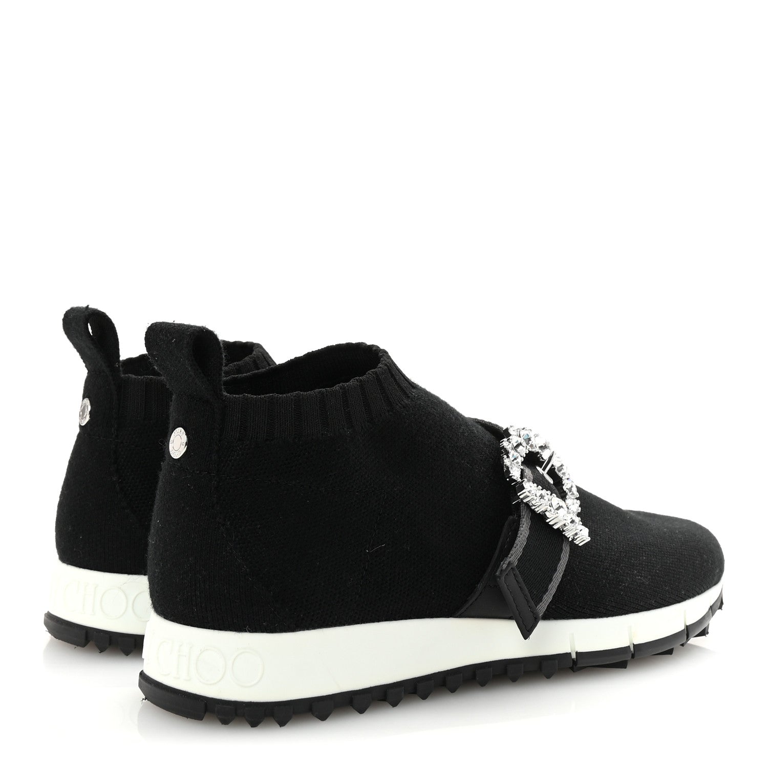 Jimmy Choo Knit Crystal Cheri Oakland Sneaker 37 Black 5 of 10