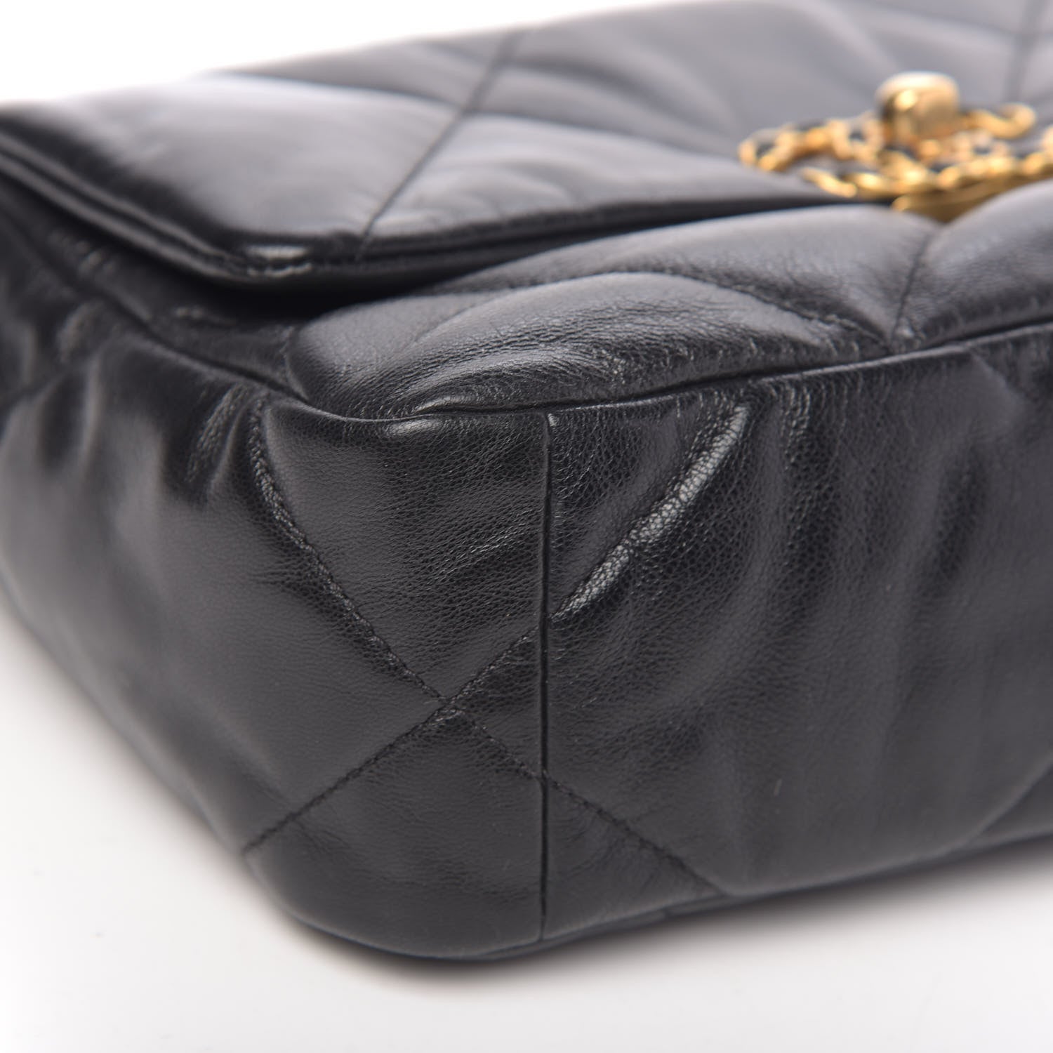 Chanel Goatskin Quilted Medium 19 Flap Black 8 of 10