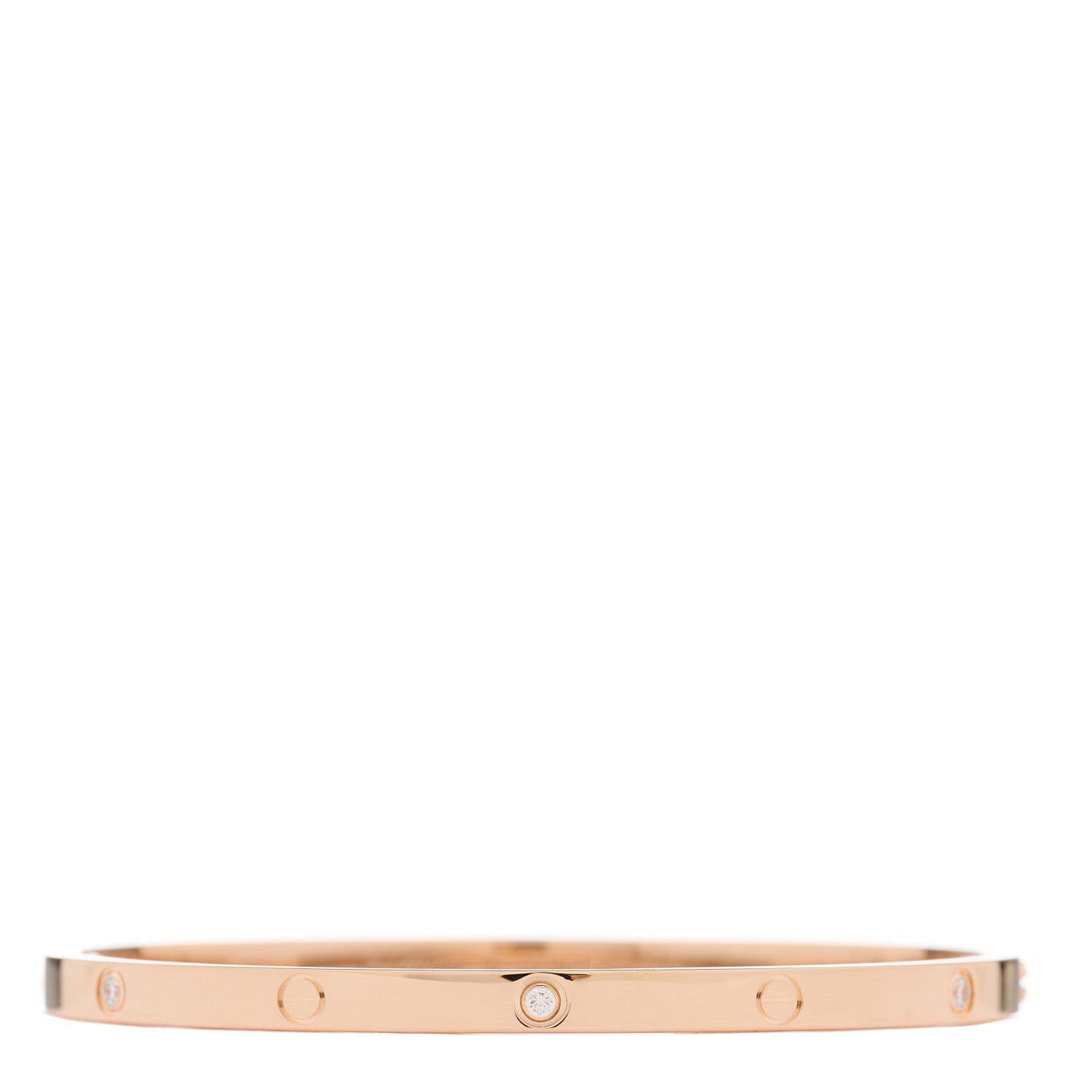 Cartier 18K Pink Gold 6 Diamond Small LOVE Bracelet 16 1 of 5