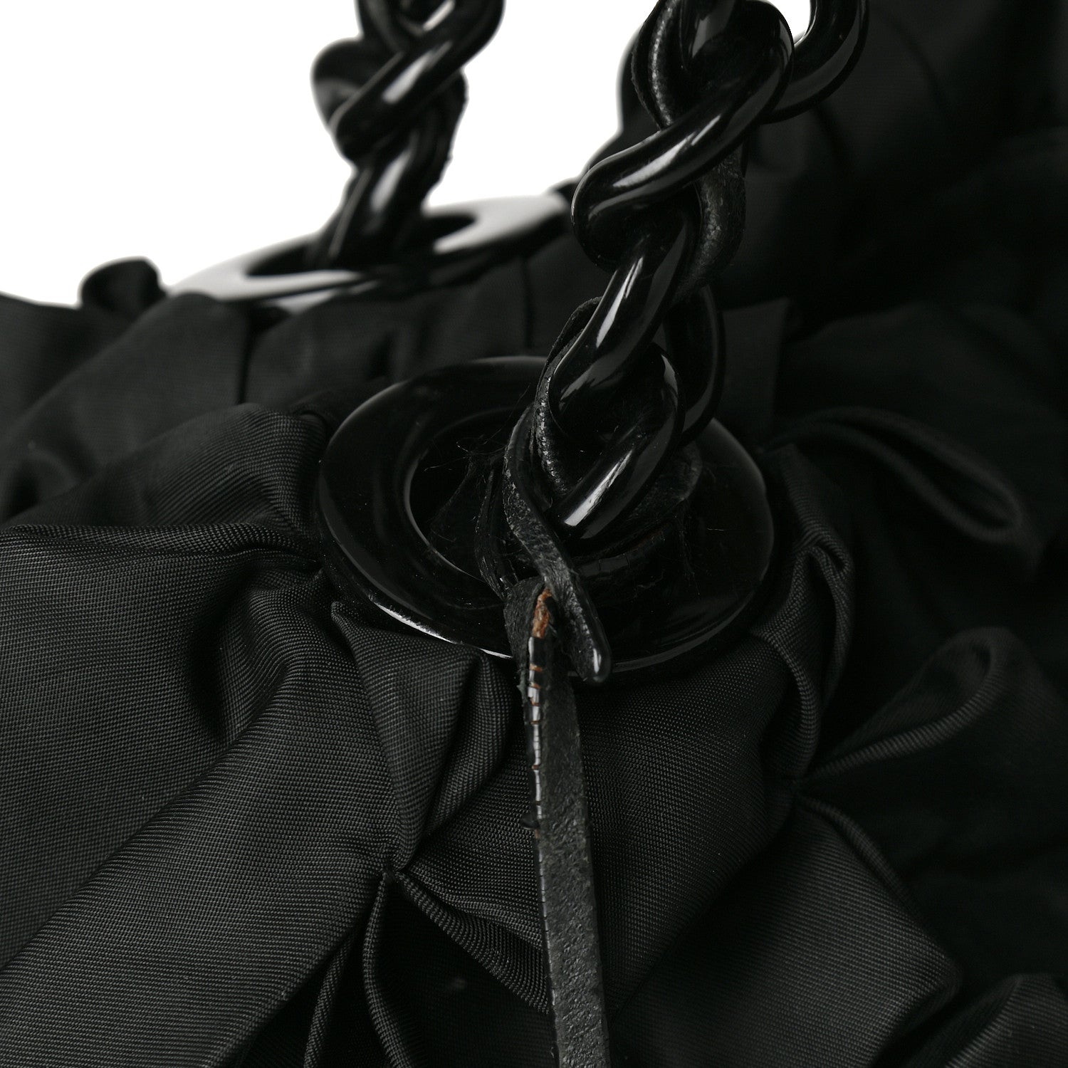 Prada Tessuto Nylon Origami Pleated Tote Black 10 of 14
