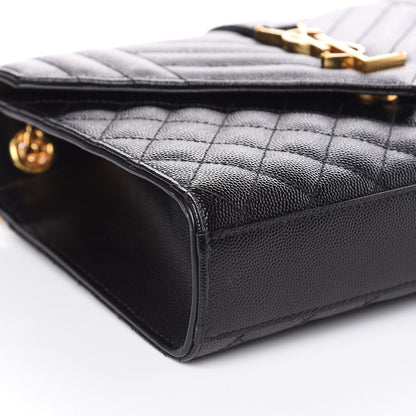 Saint Laurent Grain De Poudre Textured Mixed Matelasse Triquilt Medium Monogram Satchel Black 8 of 9
