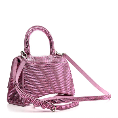 Balenciaga Strass Suede Hourglass Top Handle Bag XS Pink 3 of 16