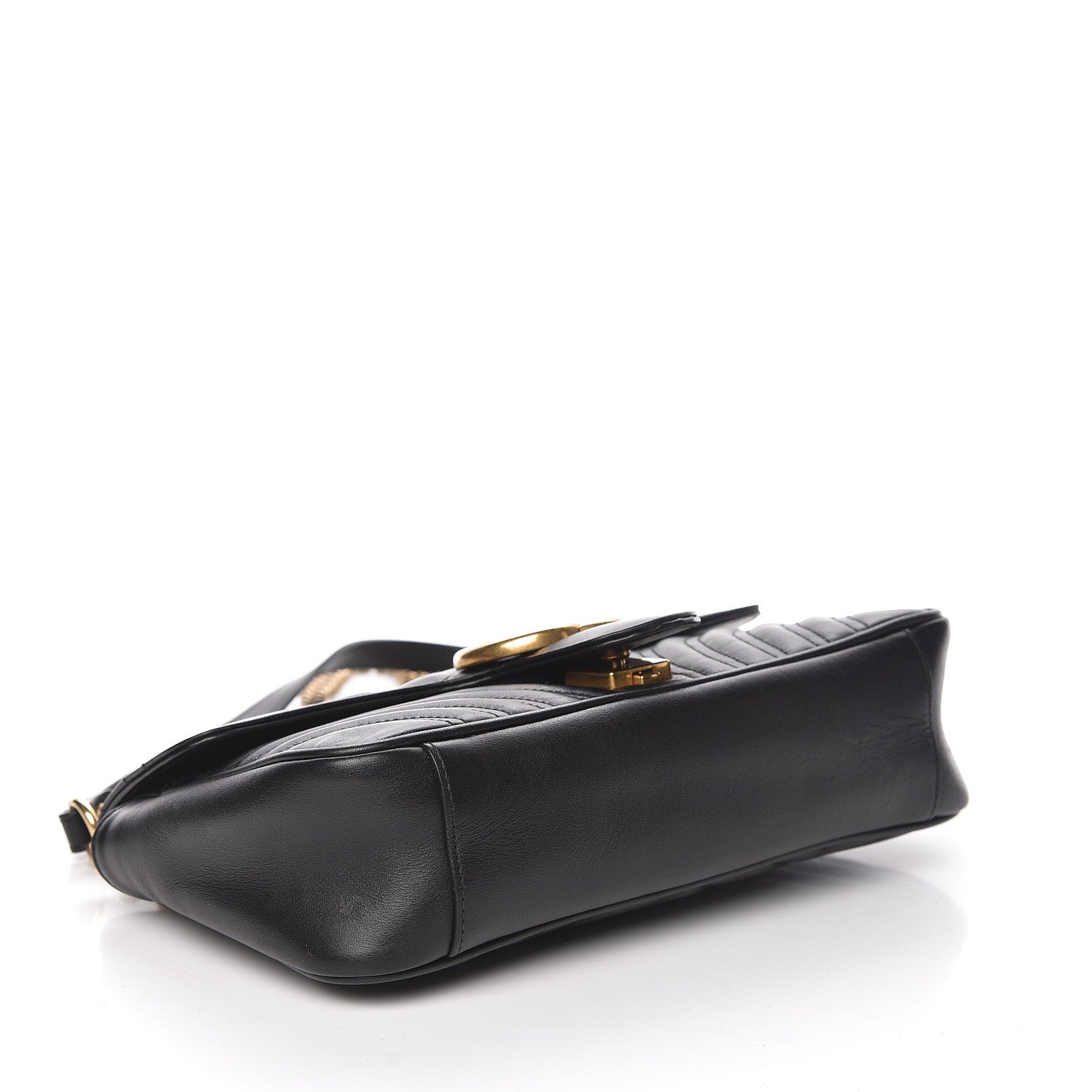 Gucci Calfskin Matelasse Small GG Marmont Shoulder Bag Black 4 of 19