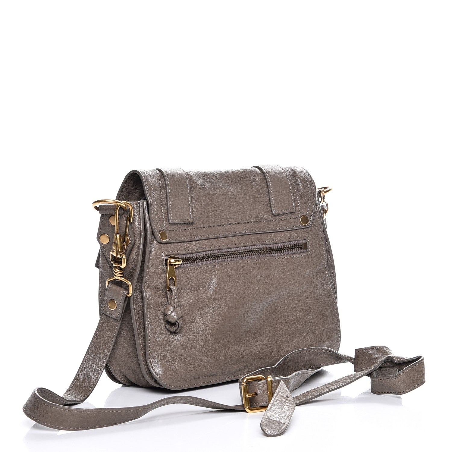 Proenza Schouler Lambskin PS1 Mini Pouch Messenger Smoke 3 of 9