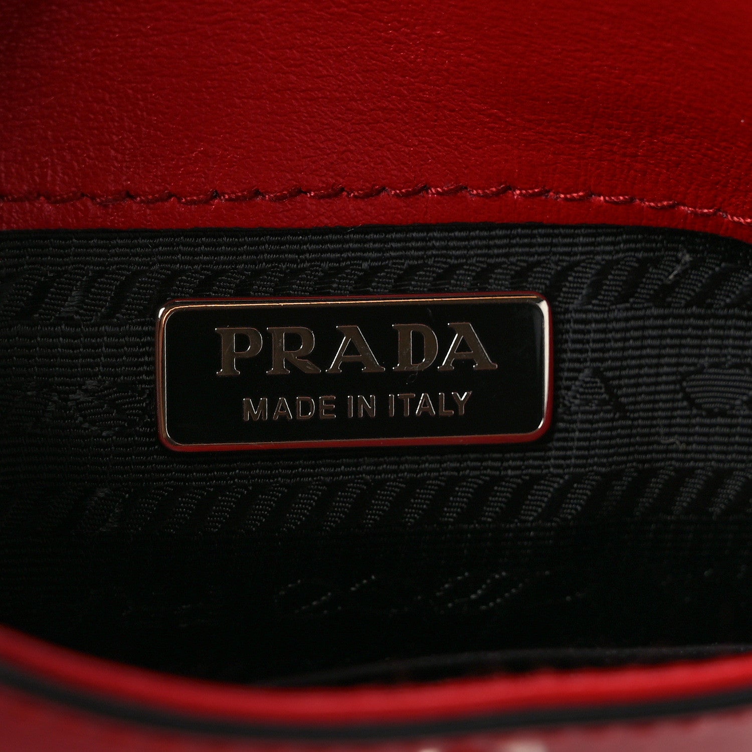 Prada Spazzolato Mini Cleo Flap Adjustable Strap Shoulder Bag Scarlatto Black 6 of 8