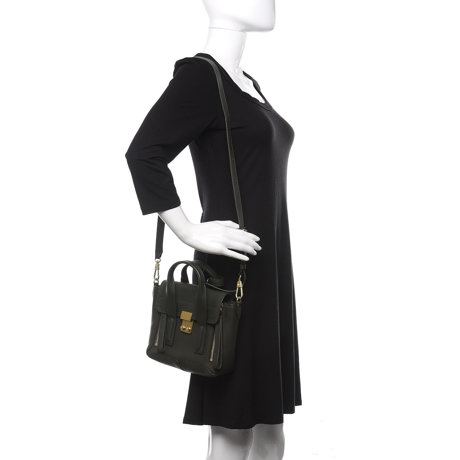 3.1 Phillip Lim 3.1 Calfskin Mini Pashli Satchel Military Green 2 of 10