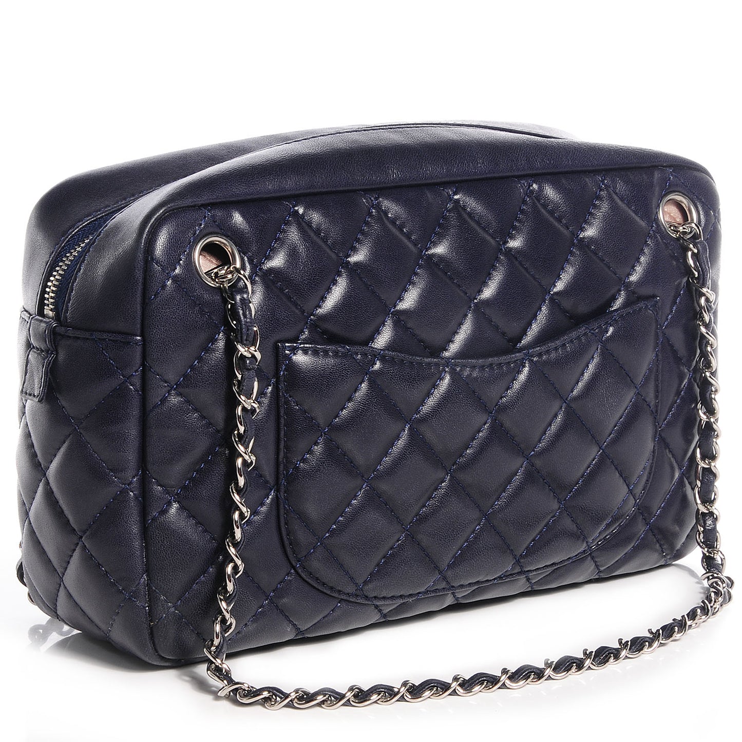 Lambskin Medium Camera Case Navy