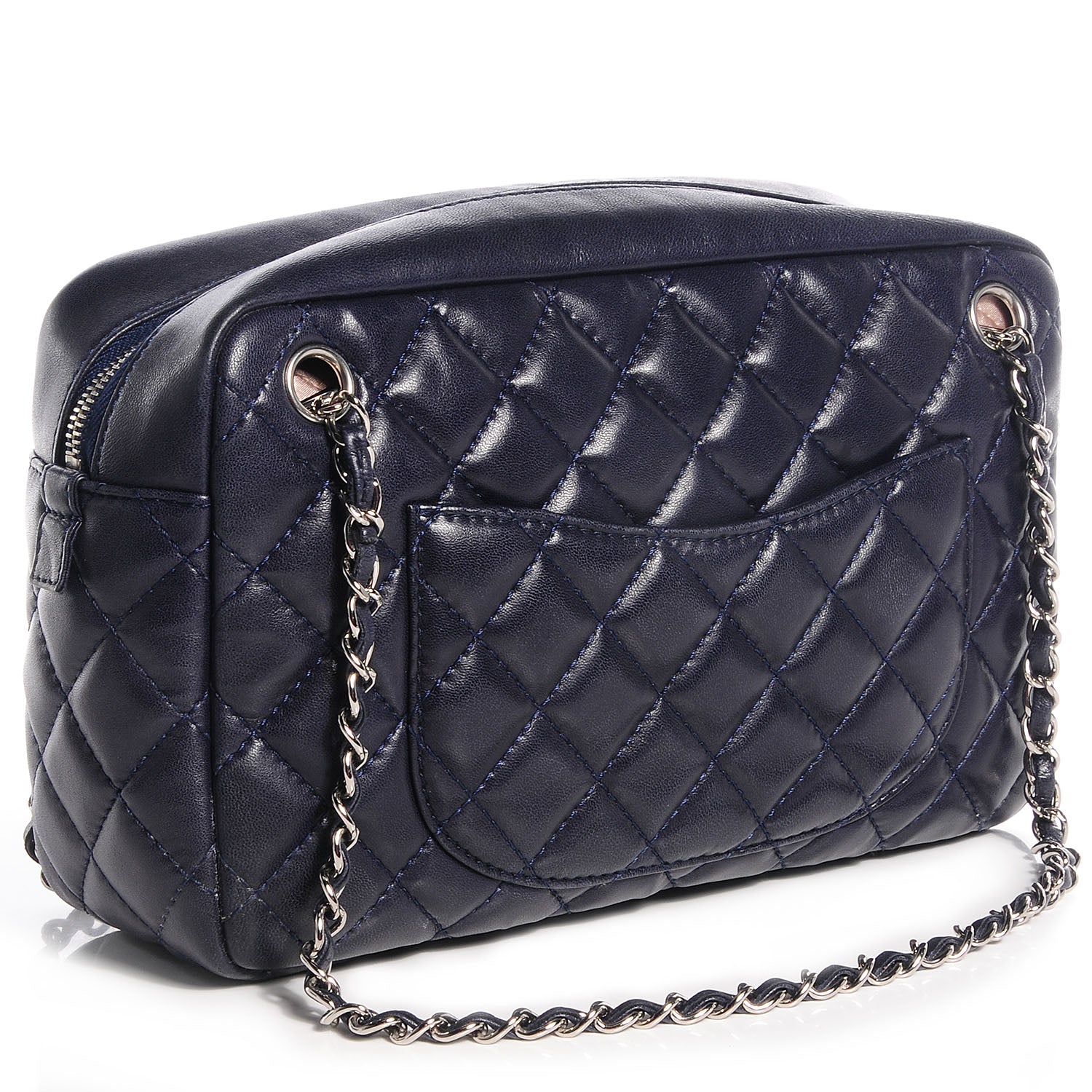 Chanel Lambskin Medium Camera Case Navy 3 of 9