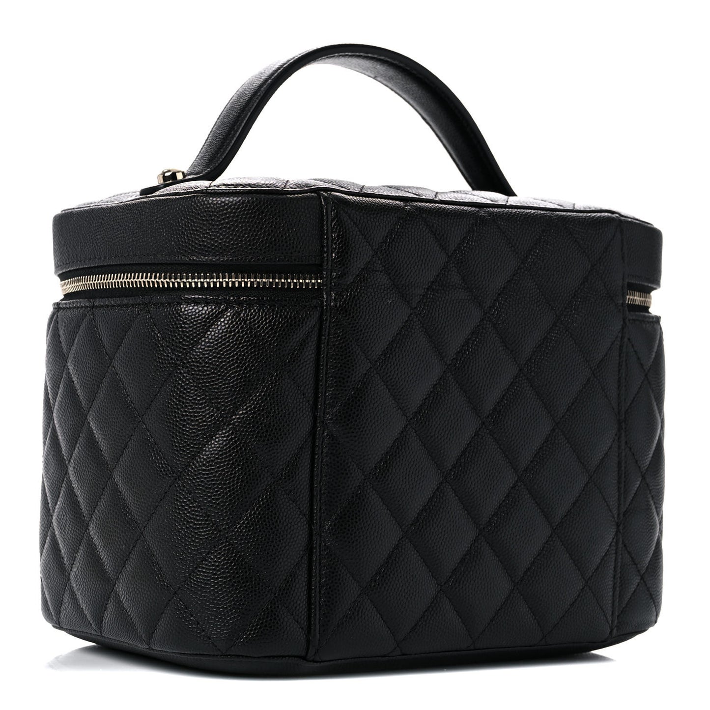 Caviar Quilted Large Vanity Pouch Black