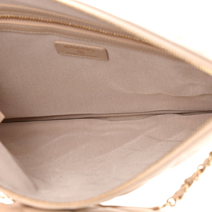 Chanel Iridescent Lambskin Quilted Pouch With Flap Beige 5 of 10