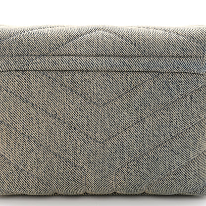 Saint Laurent Denim Y Quilted Monogram Toy Loulou Crossbody Bag Grey 11 of 11