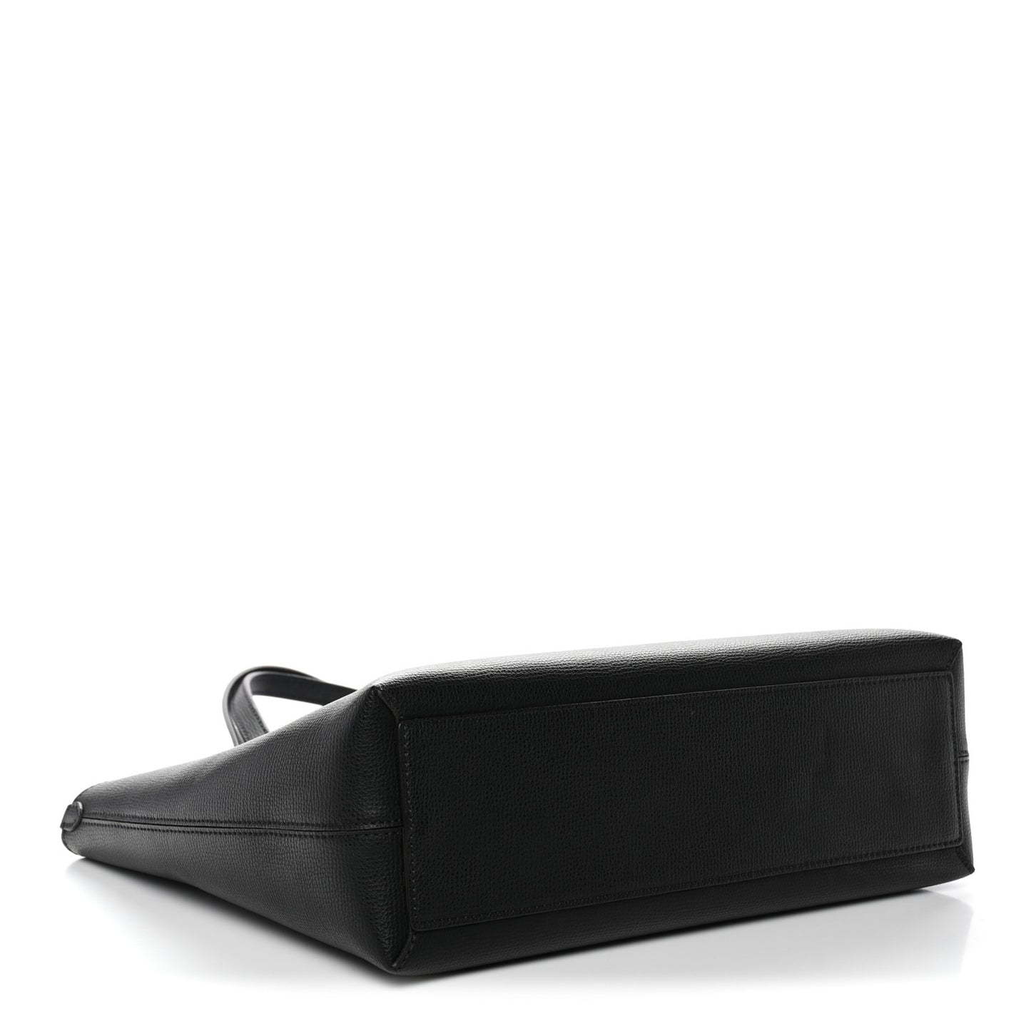Grainy Calfskin Haymarket Check Small Reversible Tote Black