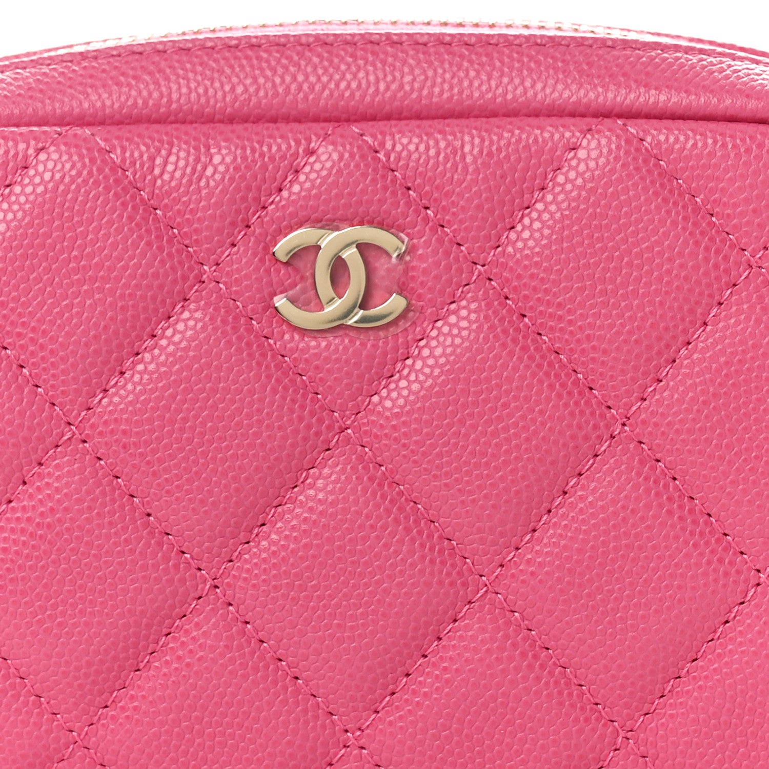 Chanel Caviar Quilted Small Curvy Pouch Cosmetic Case Pink 8 of 9