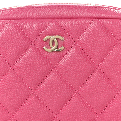 Chanel Caviar Quilted Small Curvy Pouch Cosmetic Case Pink 8 of 9
