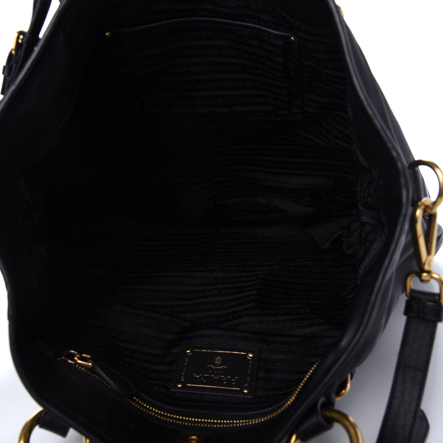 Prada Tessuto Nylon Soft Calf Tote Black 5 of 10