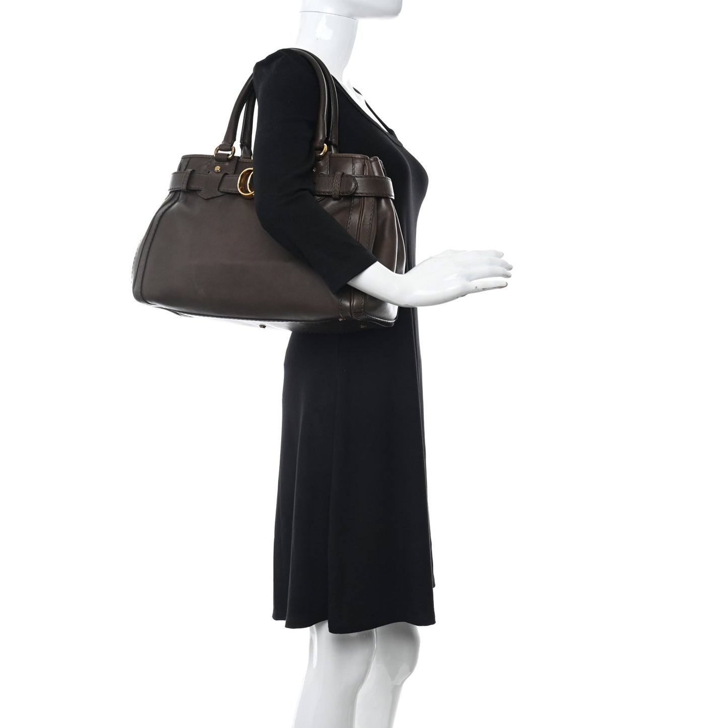 Calfskin Medium GG Running Tote Brown