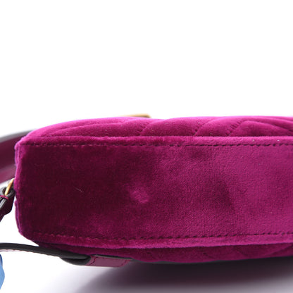 Gucci Velvet Matelasse GG Marmont Belt Bag 85 34 Fuchsia Violet Cyclamen 8 of 9