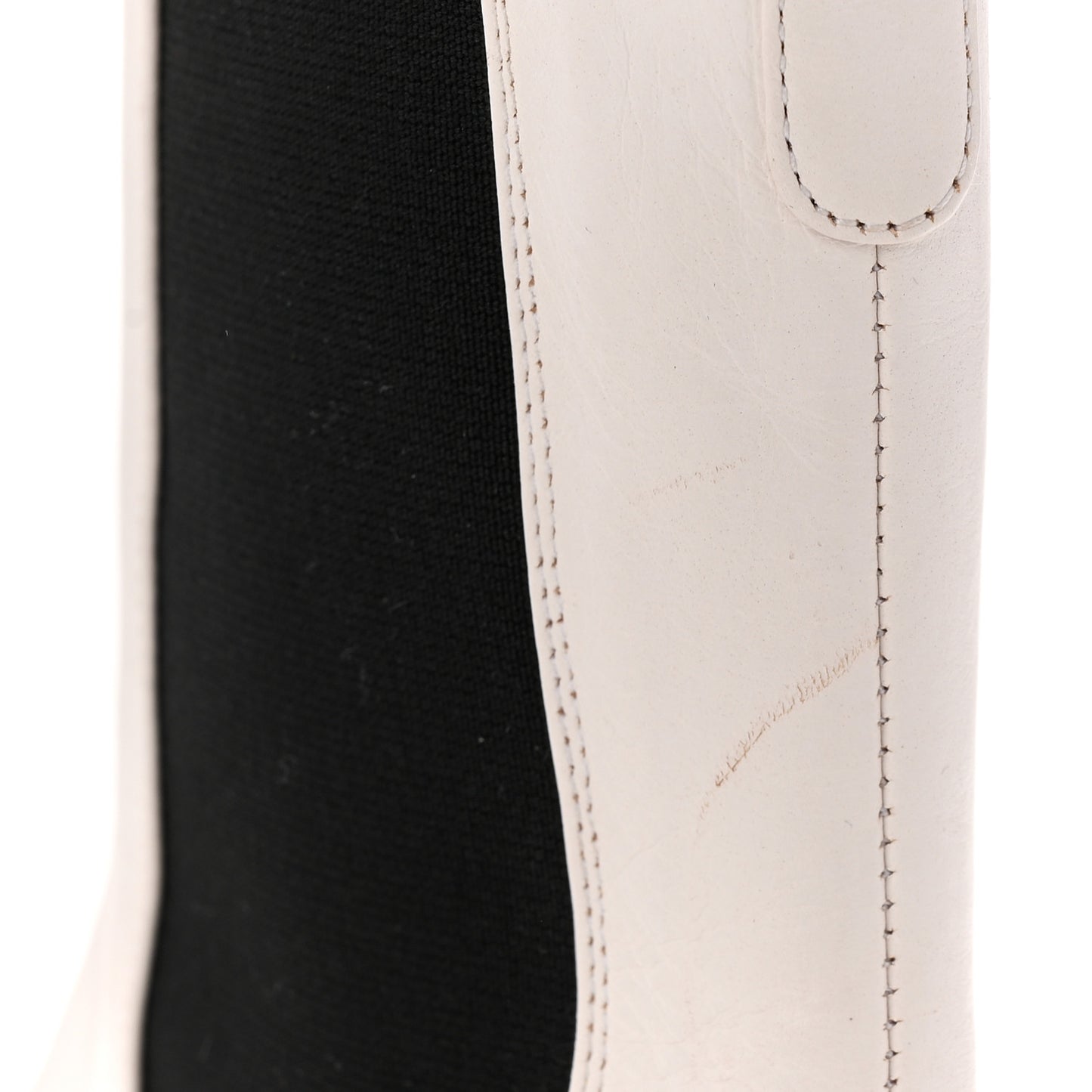 Patent Calfskin Cap Toe CC Ankle Boots 37.5 White Black