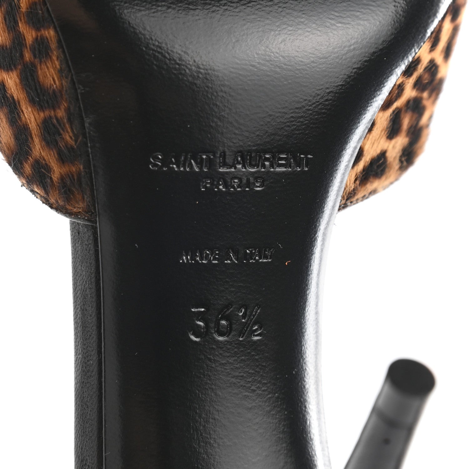 Saint Laurent Pony Hair Leopard Print Sexy 95mm Pumps 36.5 Natural Black 7 of 10
