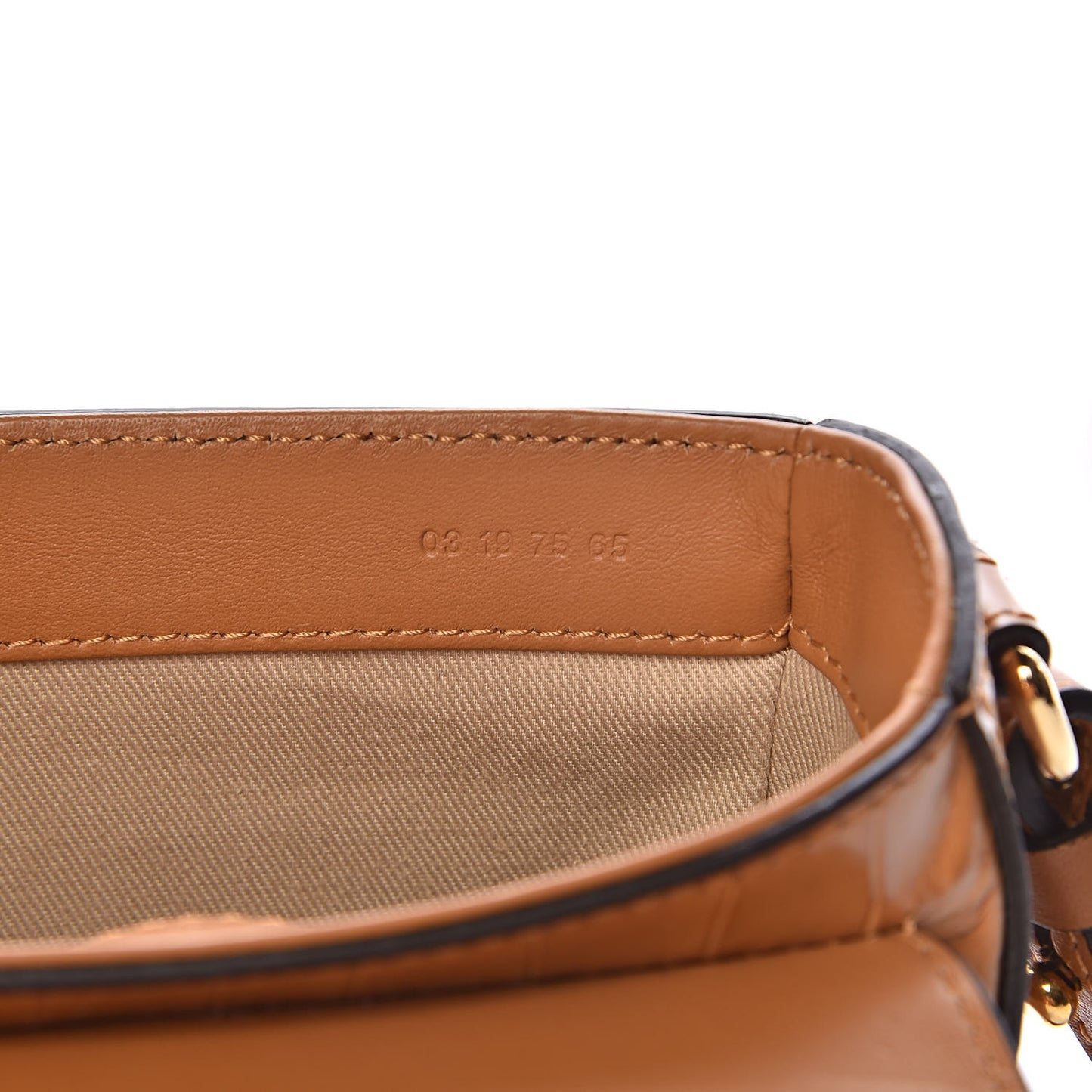 Calfskin Crocodile Embossed Mini C Bag Autumnal Brown