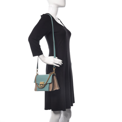 Givenchy Sugar Goatskin Small GV3 Shoulder Bag Light Blue Tan 2 of 9