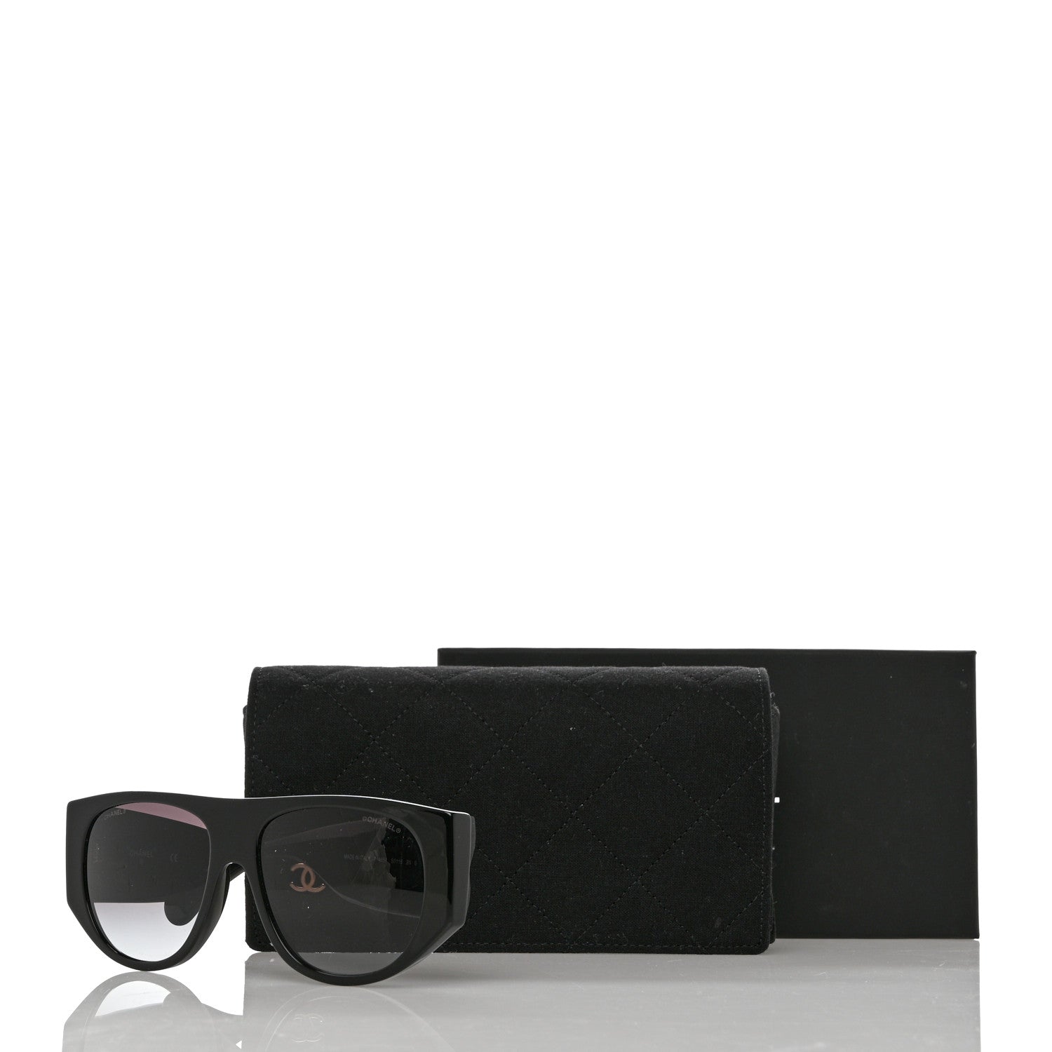 Chanel Acetate Quilted CC Pilot Sunglasses 71465 Black 8 of 8