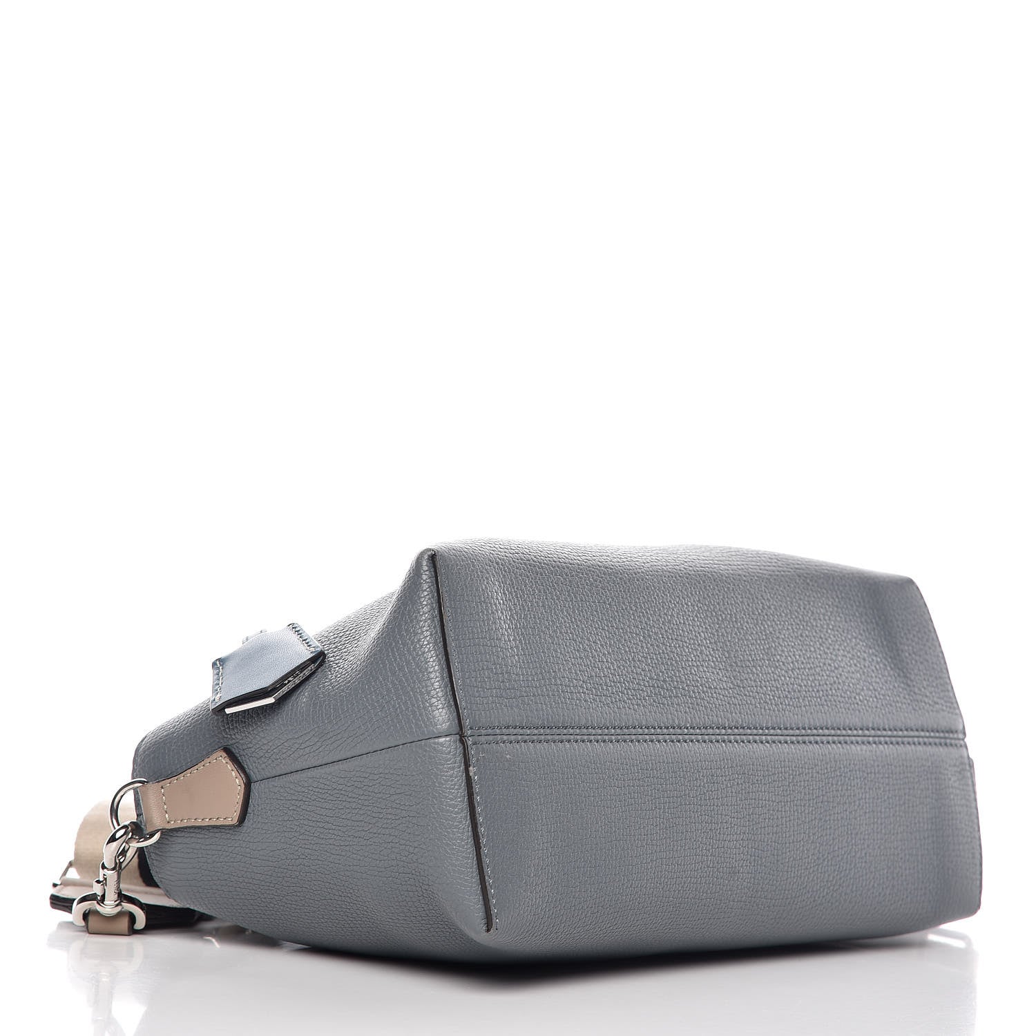 Fendi Vitello Sierra Morfeus Dolce Striped Strap Medium By The Way Boston Bag Tempesta Tortora Multicolor 4 of 11
