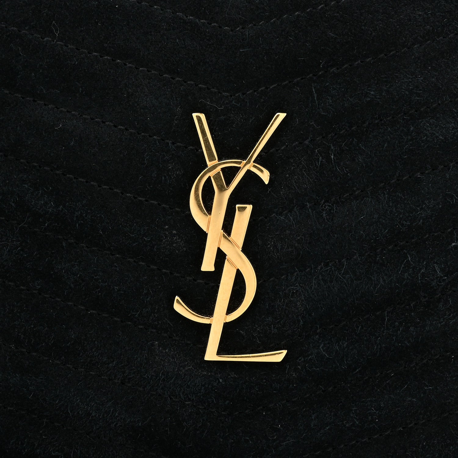 Saint Laurent Suede Matelasse Monogram Mini Lou Camera Bag Black 8 of 10