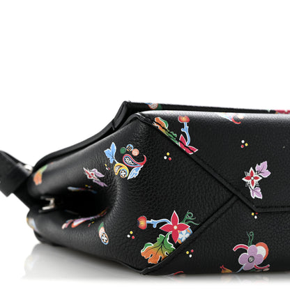 Louis Vuitton Soft Calfskin Lockme II Floral Chain Bag BB Black 9 of 11