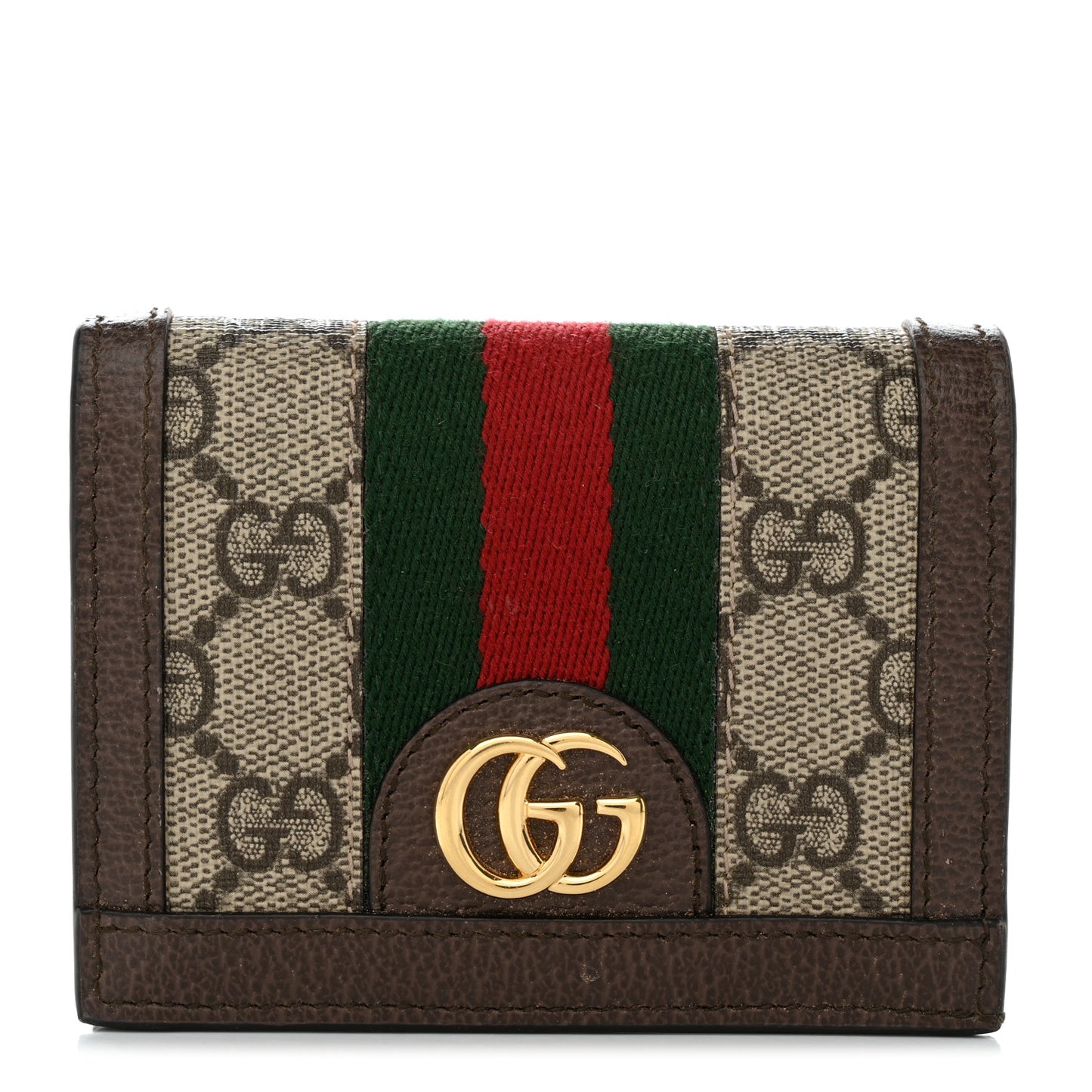 GG Supreme Monogram Web Ophidia Card Case Beige New Acero