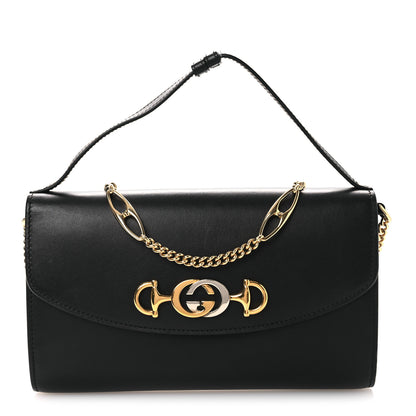 Gucci Smooth Calfskin Small Zumi Top Handle Shoulder Bag Black 1 of 12