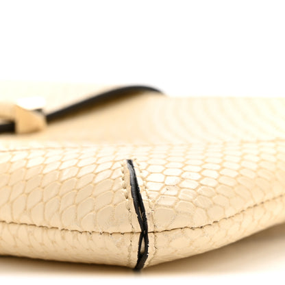 Jimmy Choo Elaphe Snakeskin Printed Bar Slim Clutch Buttermilk 10 of 11