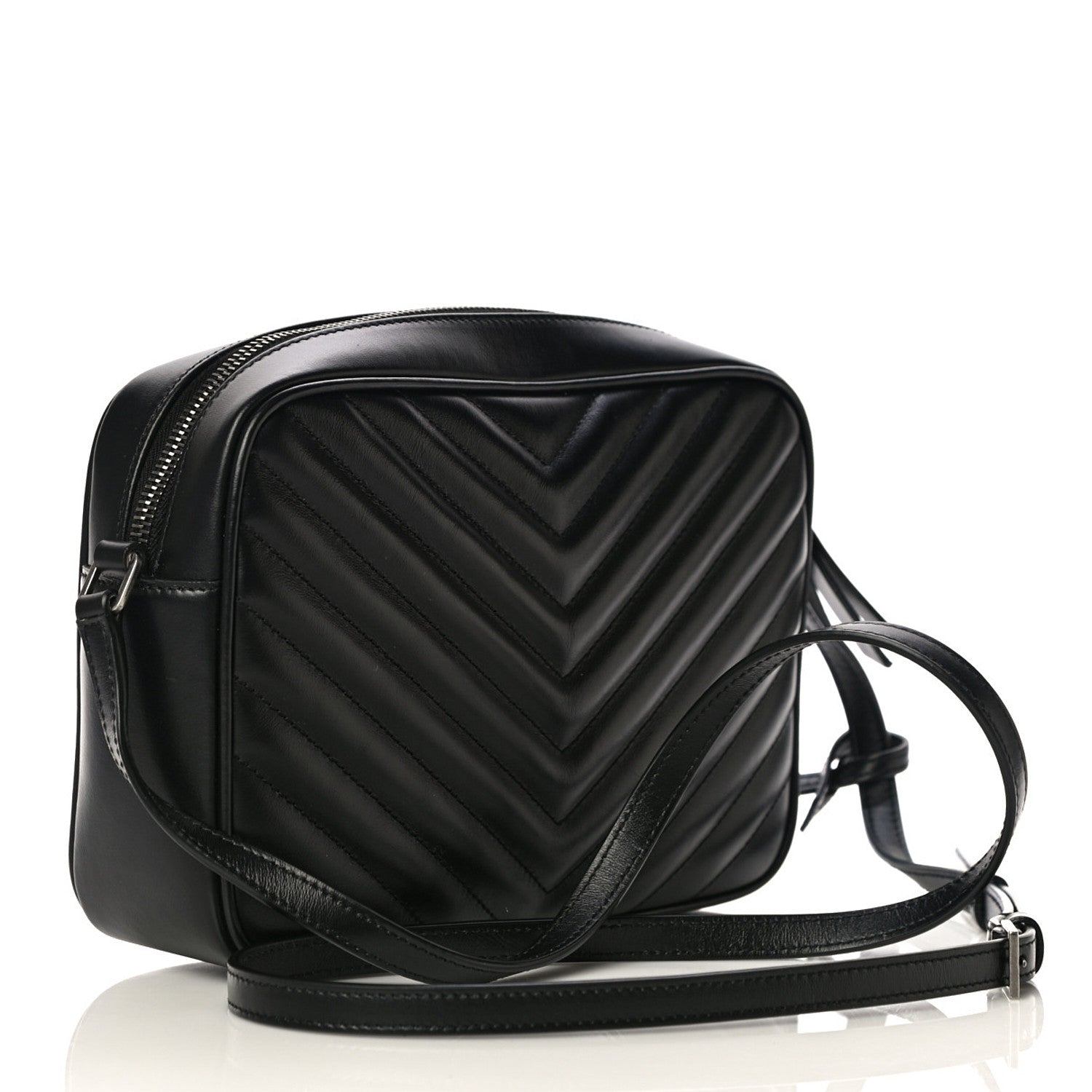 Saint Laurent Calfskin Matelasse Monogram Lou Camera Bag Black 3 of 10