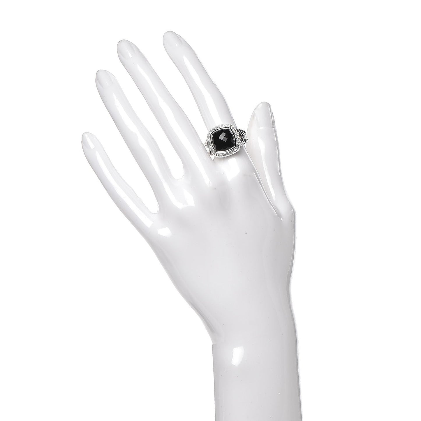 Sterling Silver Diamond Black Onyx 11mm Albion Ring 54 7