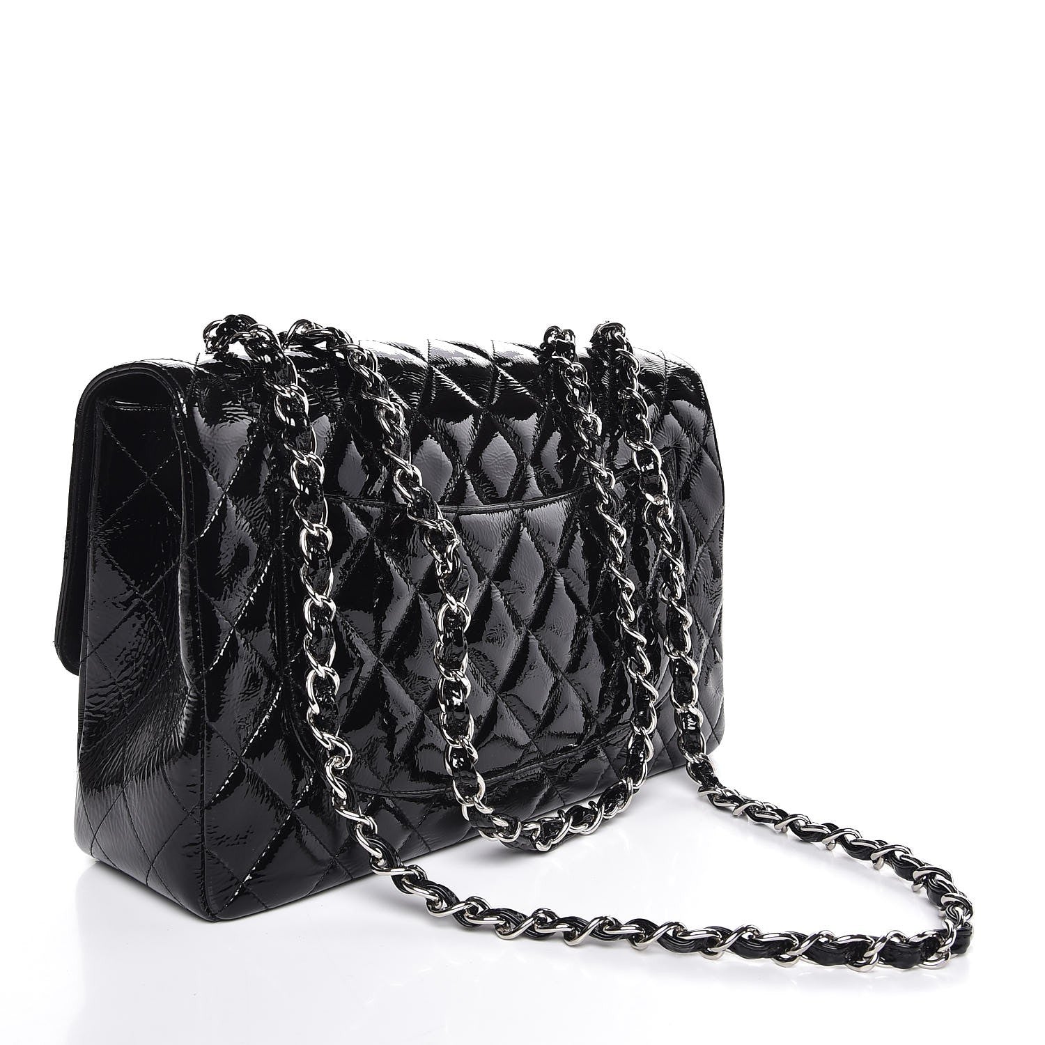 Chanel Patent Goatskin Quilted Jumbo Single Flap Black 5 of 9