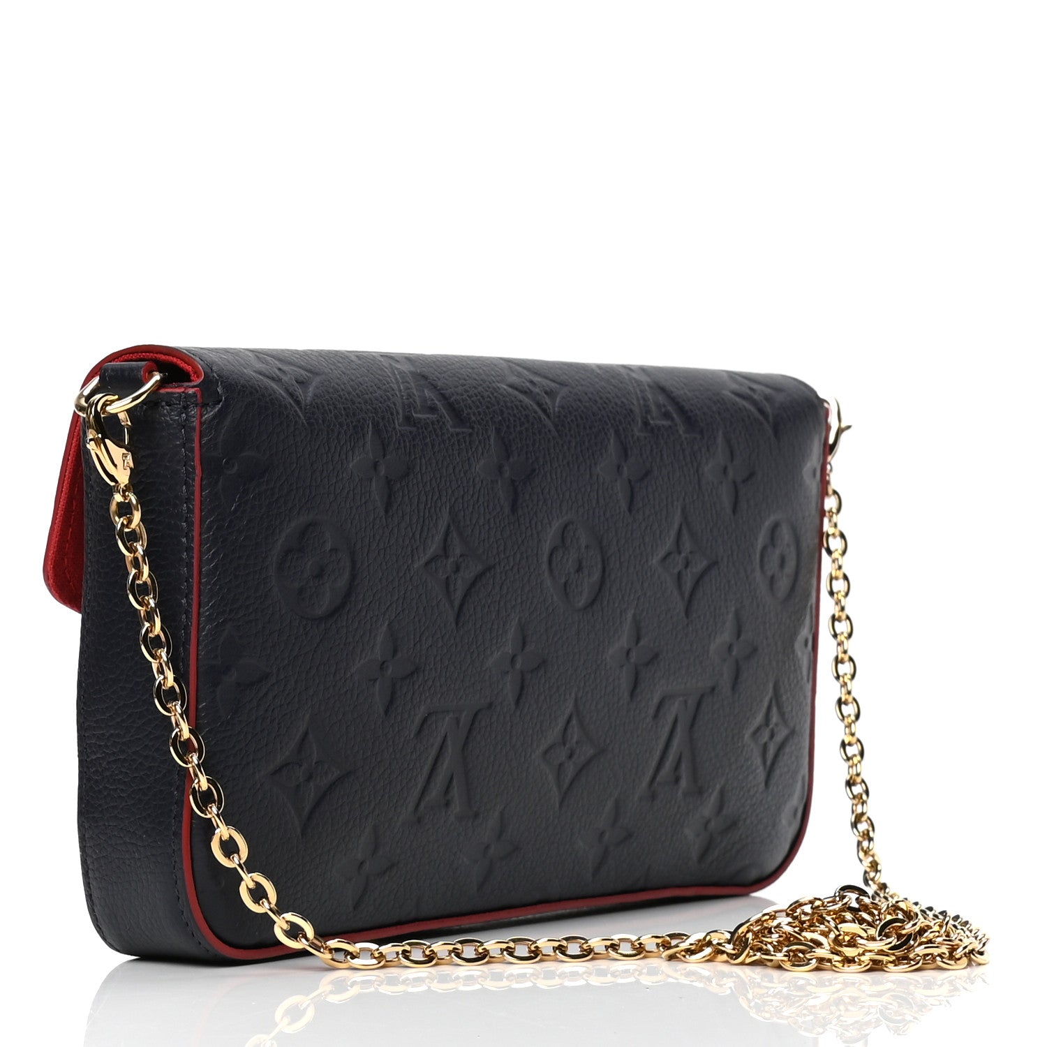 Louis Vuitton Empreinte Pochette Felicie Chain Wallet Marine Rouge 3 of 6