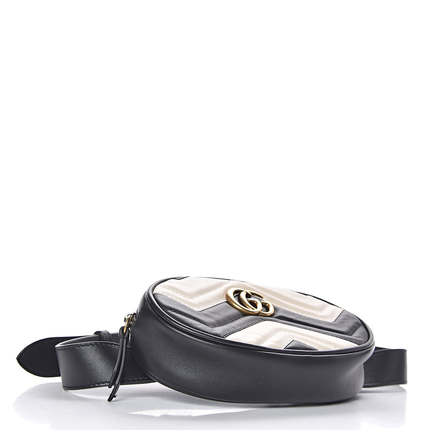 Calfskin Matelasse GG Marmont Belt Bag 85 34 Black White