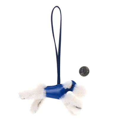 Hermes Milo Lambskin Shearling Budy Charm Bleu Saphir 2 of 4