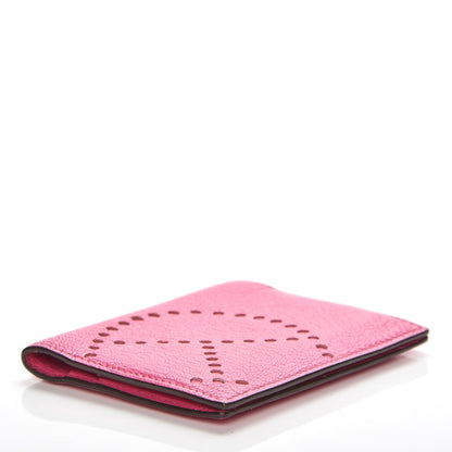 Hermes Chevre Mysore Evelyne Card Wallet Rose Tyrien 4 of 7