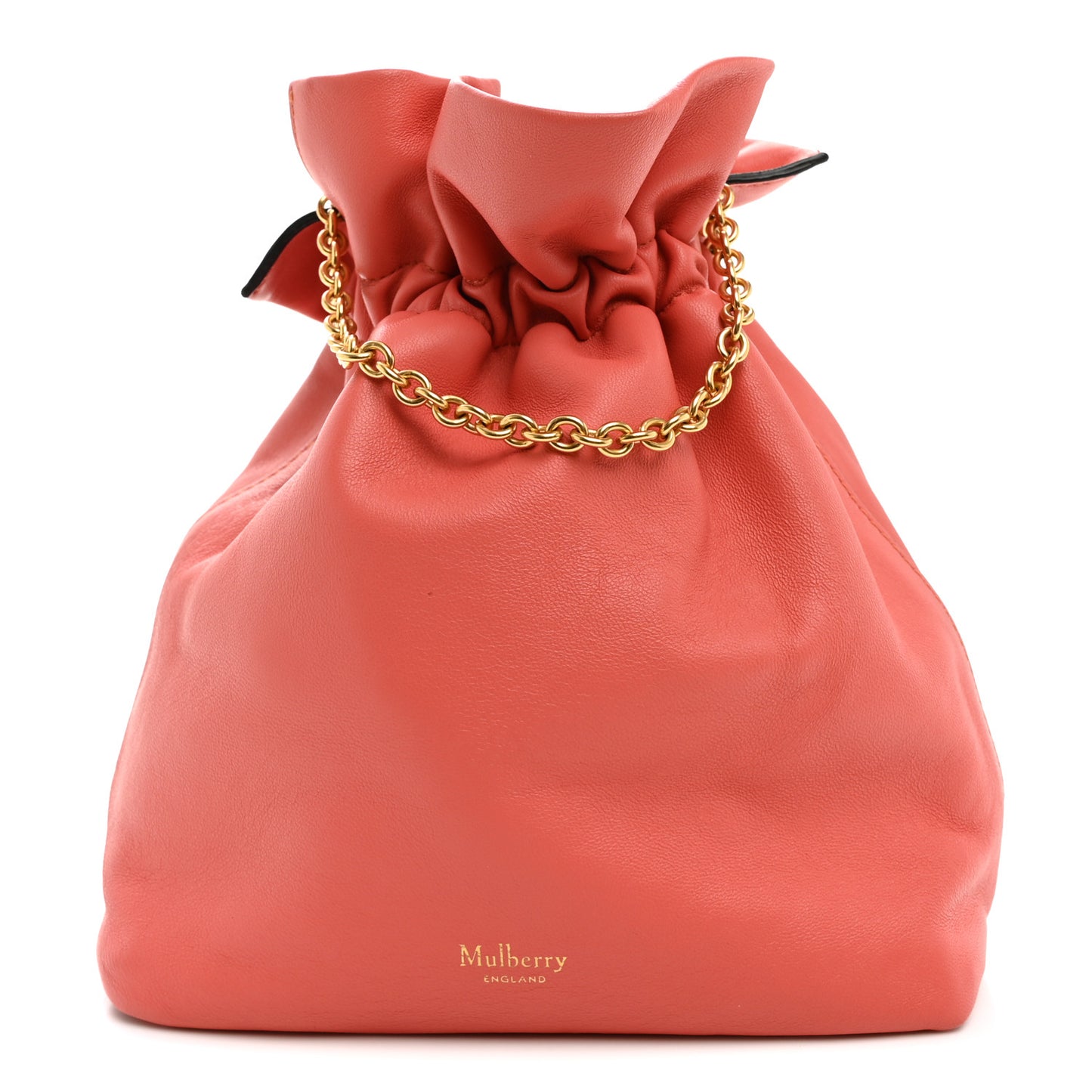Lambskin Mini Lynton Bucket Bag Coral