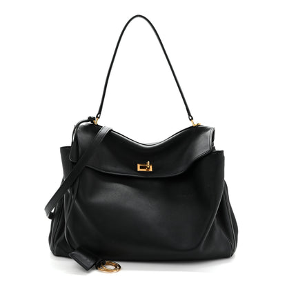 Balenciaga Natural Smooth Calfskin Medium Rodeo Top Handle Handbag Black 1 of 13
